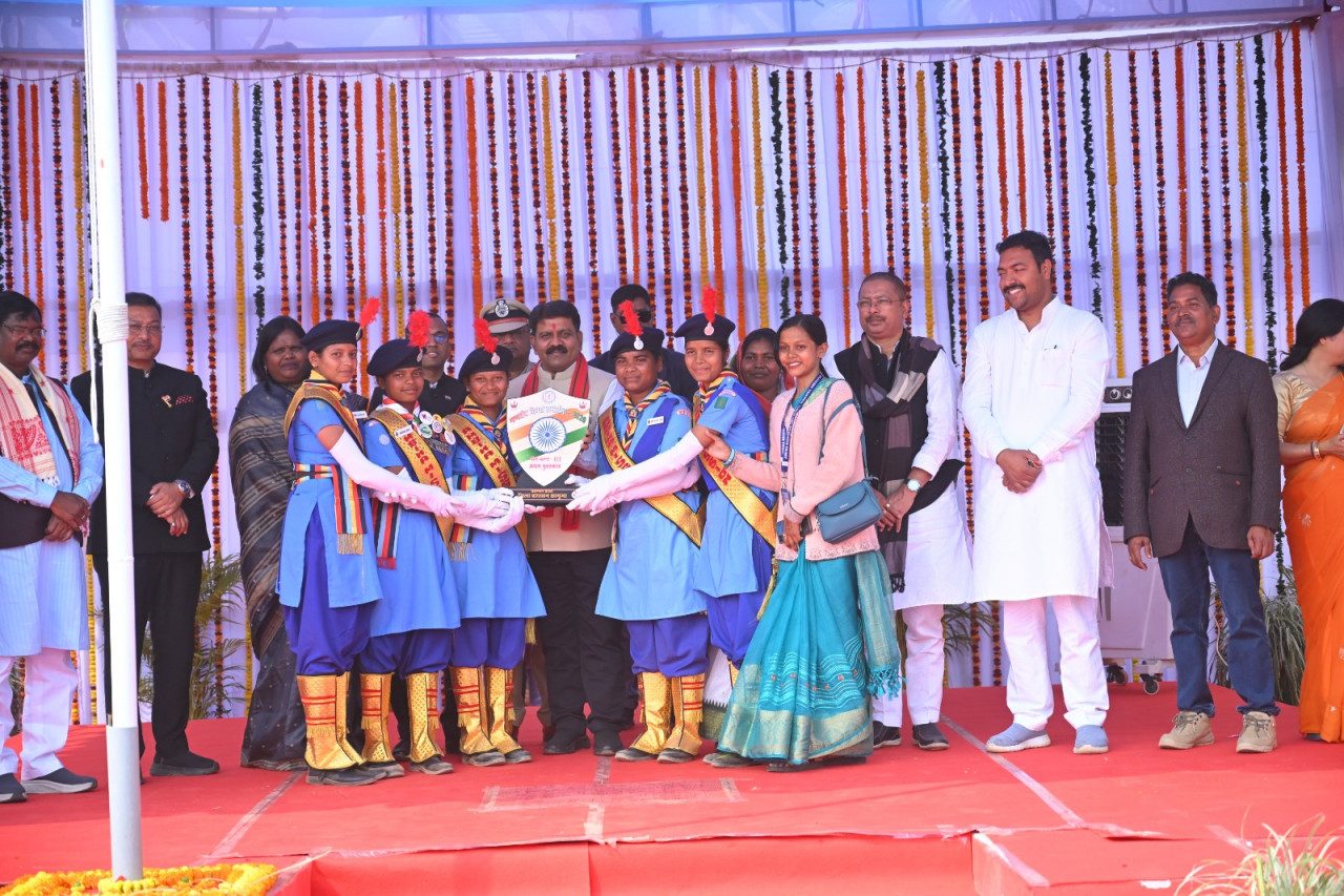 Deputy Chief Minister Sharma hoisted the national flag at the PG College ground in Ambikapur on Republic Day.