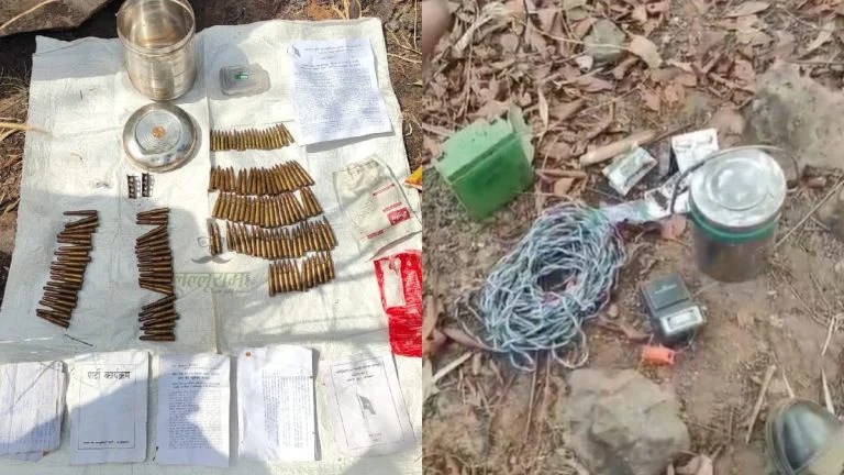 Naxalite News: Deadly weapons hidden in the forest! Soldiers destroyed two Naxalite dumps.