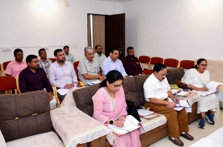 Secretary of Public Works Department reviews the progress of construction works