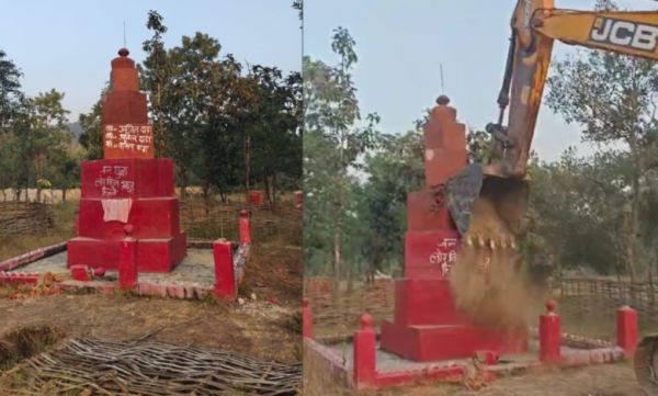 Narayanpur: Naxalite memorial demolished in Abujhmad, major action by security forces