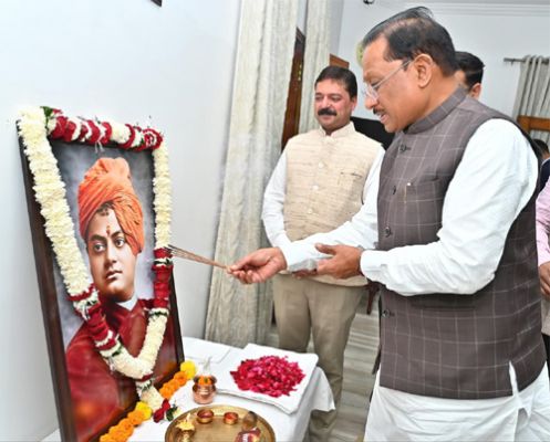 Chief Minister Sai paid tribute to Swami Vivekananda on his birth anniversary and urged the youth to come forward in nation building.