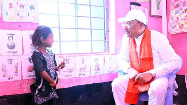 Affectionate moments with innocent smiles in Anganwadi
