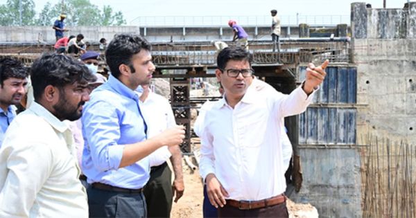 Finance Minister Shri O.P. Choudhary inspected major development projects in Raigarh