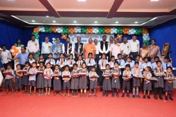 District-level school admission festival: New students welcomed with tilak, discussion on the importance of education