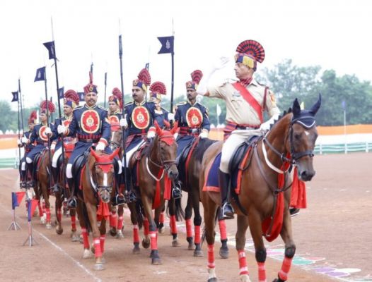The valor of horse riders, the rhythm of the women's bagpiper band and the thrilling performance of the dog squad graced the Independence Day celebrations.