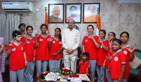A message of belongingness resonated in Lok Bhavan, differently-abled children tied a protective thread to Governor Ramen Deka.