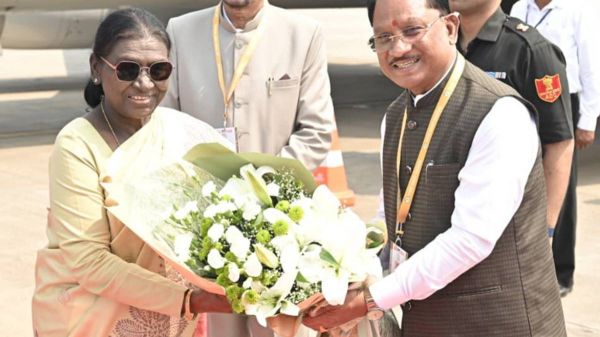 Raipur: President Draupadi Murmu accorded a warm welcome to the holy land of Chhattisgarh.