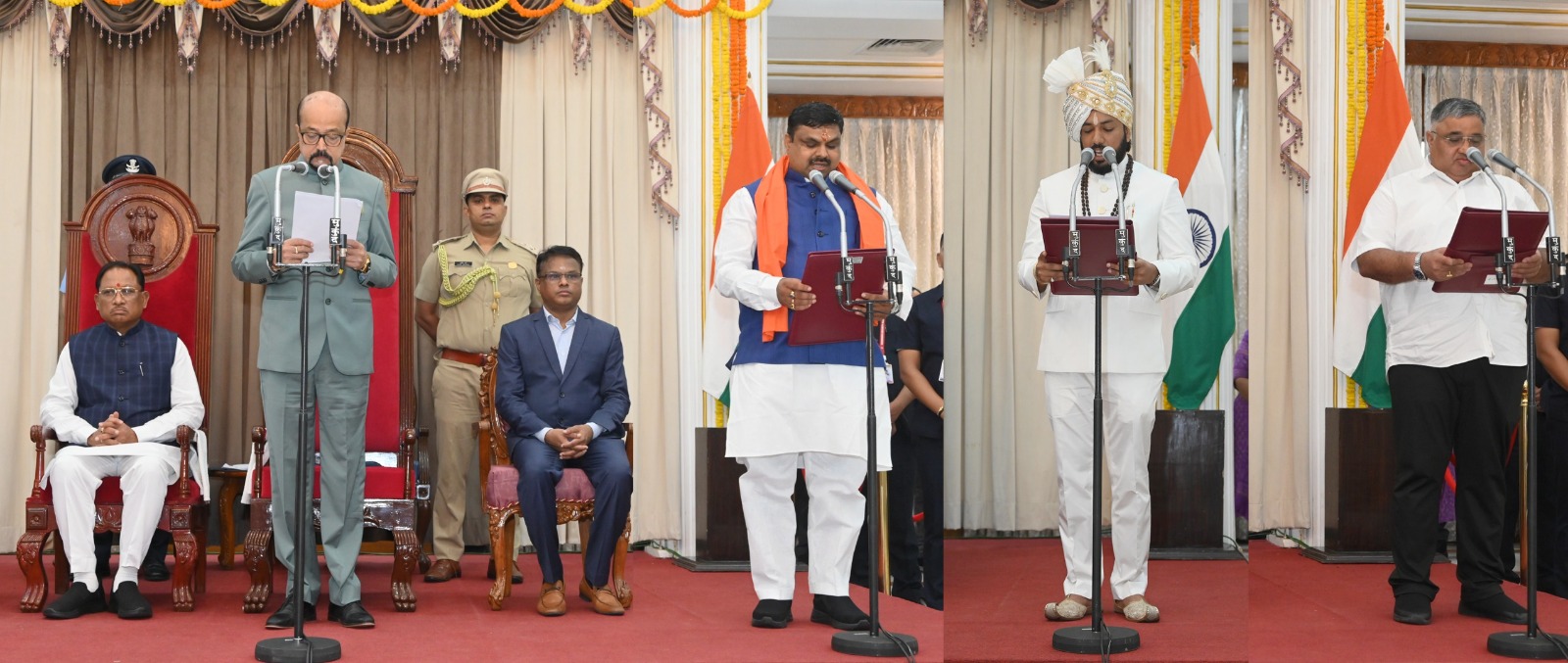 *Governor Shri Ramen Deka administers oath to new ministers*