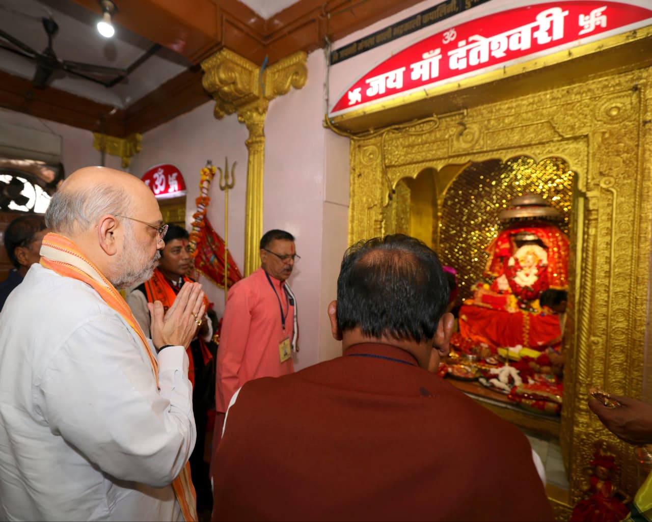 Union Home Minister Amit Shah and CM Vishnu Deo Sai offer prayers at Maa Danteshwari temple, seek blessings for peace and prosperity