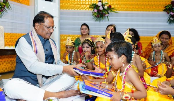 *CM Vishnu Deo Sai Celebrates Janmashtami with Little &lsquo;Bal Gopals&rsquo; at His Residence*