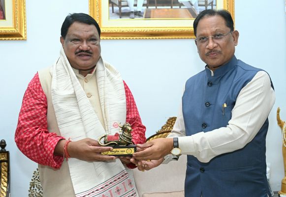 Union Tribal Affairs Minister Jual Oram Calls on Chhattisgarh Chief Minister Vishnu Deo Sai