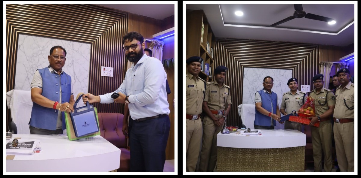 Jashpur Collector Rohit vyas and Superintendent of Police Shashi Mohan Singh had a courtesy meeting with Chief Minister Sai and wished him a happy Diwali.