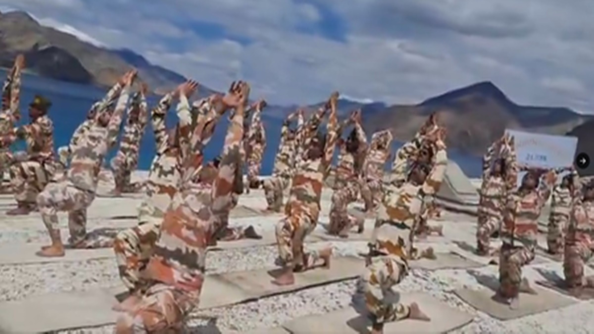 From the height of 14,000 feet to the depths of the ocean, the Navy and Central forces celebrated Yoga Day.